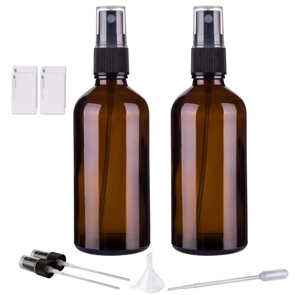 Botellas de aerosol Hydior Amber Glass de 120 ml para aceites esenciales, paquete de 2