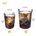 thumbnail image 3 of Sikiie Maple Leaf Meditating Squirrel Print Round Dirty Clothes Basket, Waterproof Standing Foldable Storage Basket, for Laundry Room, Bedroom, Bathroom Storage-Medium, 3 of 6