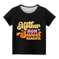 thumbnail image 3 of AJTQTH Cute Kids Boys Girls Summer T-Shirts Funny Letters Print Short Sleeve Mother's Day Gift Tees Loose Fit Casual Round Neck Holiday Outfit Clothes Black 13 Years, 3 of 4