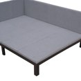 thumbnail image 4 of Full Size Upholstered Daybed with Linen Cover Mattress, Mid-Century Modern Sleeper Sofa Couch with Wood Frame and Linen Slats, Chaise Lounge Sofa for Bedroom Living Room Guest Room, Grey, 4 of 9