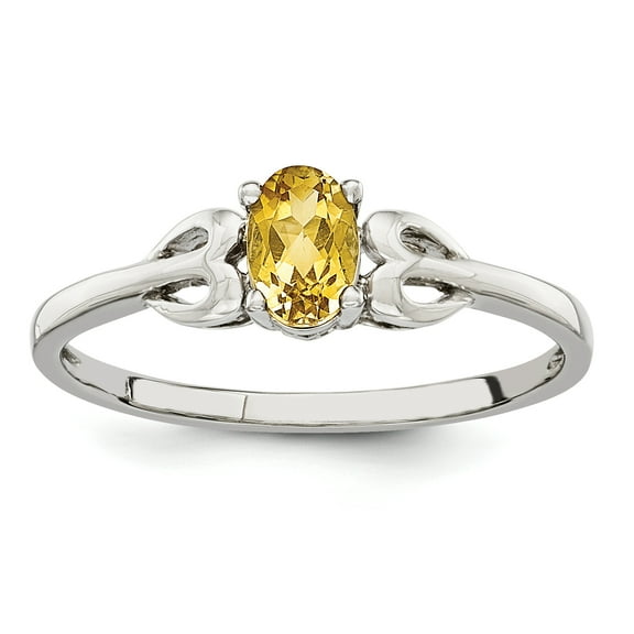 Sterling Silver Rhodium-Plated Citrine Ring (Size 10) Made In China qbr20nov-10