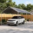 thumbnail image 5 of Dateyes 10x20 FT Carport, Heavy Duty Carport Canopy with Adjustable Height, Outdoor Carport Shelter with Reinforced Frame, Portable Garage for Cars, Boats and Trucks, Gray, 5 of 9