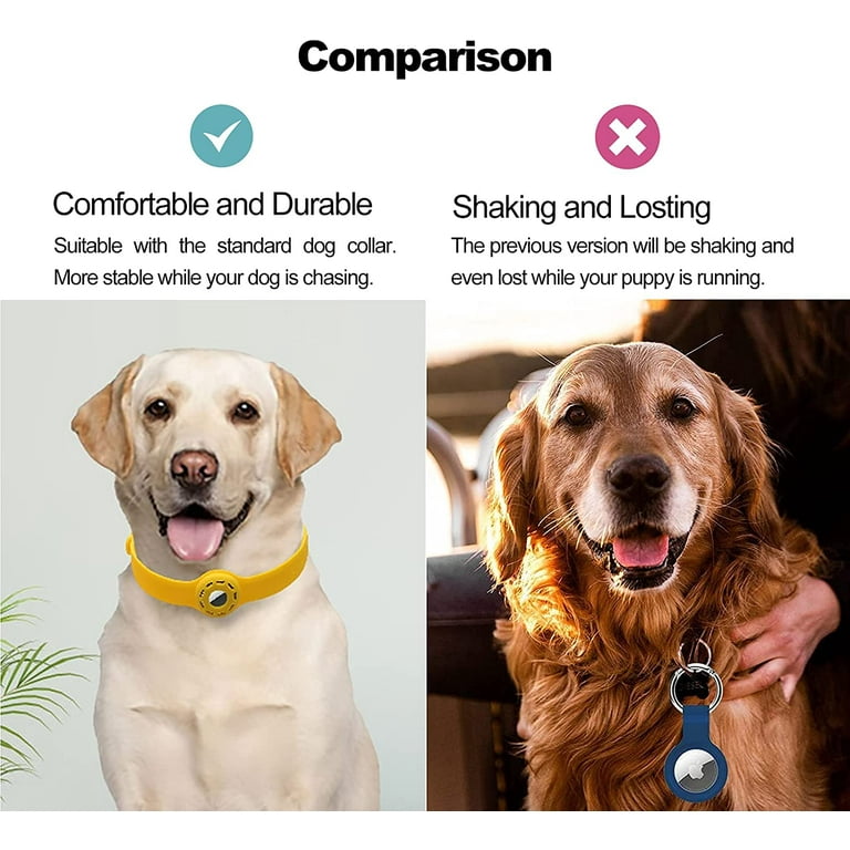 Airtag Dog Collar Holder Airtag Cat Collar 9 19.5inch Soft Silicone Dog Collars for Apple Airtag on Cats Small Dogs Puppies Pink