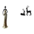 thumbnail image 1 of Figura africana decorativa de resina para escritorio, estatua de reno, arte coleccionable, artesanías, líneas suaves y elegantes, adecuada para sala d, 1 of 8