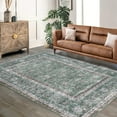 thumbnail image 2 of BouPower 8x10Ft Machine Washable Area Rug, Boho Vintage Distress Floral Rug for Living Room, Low Pile Bedroom Rugs, Thin Lightweight Print Pattern Carpet for Dining Room, 2 of 10