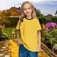 thumbnail image 4 of Girls Cotton T-Shirts Round Neck Casual Short Sleeve Tshirts for Kids Boys Summer Base Tees Tops (4-5 Years, Yellow), 4 of 7