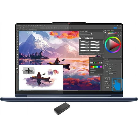 Lenovo Yoga 9i Home/Business 2-in-1 Laptop (Intel Ultra 7-155H 16-Core, 14.0in 120 Hz Touch 2.8K (2880x1800), Intel Arc, 16GB LPDDR5X 7466MHz RAM, Win 11 Home) with USB-C Dock