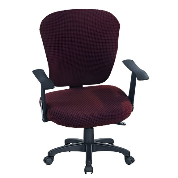 AUQ Office Chair Cover 2 Piece Stretchable Computer Office Chair Covers Universal Chair Seat Covers Stretch Rotating Chair Slipcovers Washable Spandex Desk Chair Cover Protectors