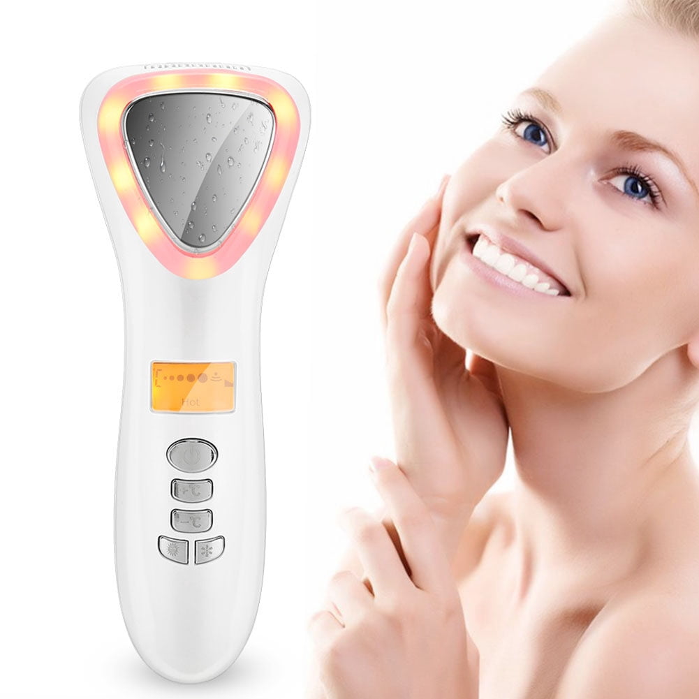 Ultrasonic Cold Skincare Instrument for Nutrients Absorption Tissue Cleansing Pon LED Light Face Lifting Massage Machine