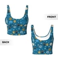 thumbnail image 5 of Xecao Cute Colorful Owls And Trees for Sports Bra with Removable Pads, Crop Tank Top Design, Women's Longline Sports Bra - Non-Wired - Small, 5 of 9