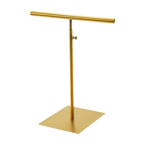Expositor de bolsos, soporte para bolsos, estante de exhibición de joyas ajustable de acero inoxidable Oro