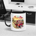 thumbnail image 2 of Be My Valentine's Cocker Spaniel Truck Full of Love Flower Balloon 11oz Accent Two-tone Mug Cockers Dog Lover Gifts Coffee Tea Cup - 02029, 2 of 5