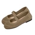 thumbnail image 5 of Women's Solid Color Mesh Mary Jane Flats, Breathable Knit Slip-On Casual Shoes for Everyday and Office Wear Khaki 38, 5 of 5