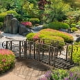 thumbnail image 3 of Resenkos Garden Bridge, Garden Ornament Bridge,Metal Arch Backyard Garden Bridge with 660 lbs. Weight Capacity, Safety Siderails,Brown, 3 of 11