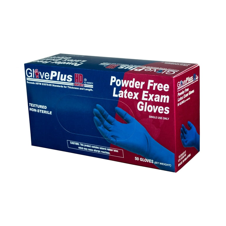 GlovePlus Heavy Duty Latex Powder Free Medical Disposable Gloves