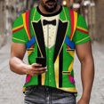thumbnail image 4 of Uootdi Womens Mardi Gras Festive Tops Crew Neck Funny Graphic Tuxedo Short Sleeve T Shirt Tropical Holiday Vacation Novelty Shirts Gift, 4 of 8