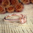 thumbnail image 4 of 1.50 Carat Peach Pink Morganite (emerald cut Morganite) and Diamond Engagement Ring in 10k Rose Gold, 4 of 4