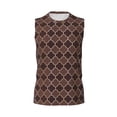 thumbnail image 6 of Picia Brown Gold Grid mens Cotton Tank Undershirts , Moisture-wicking Ribbed Tanks, Lightweight Cotton Tank Undershirts-Small, 6 of 8