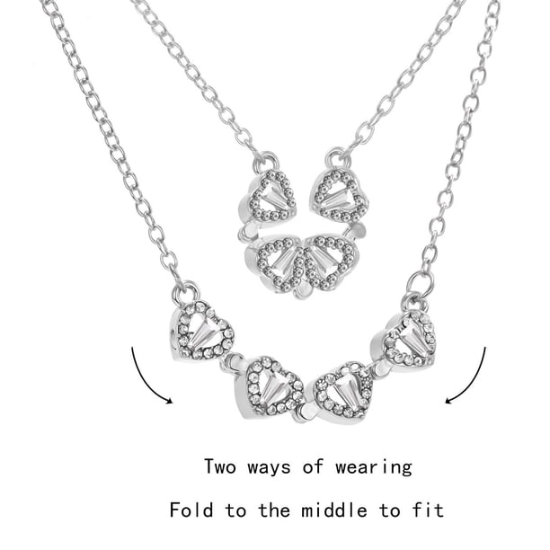 Amor único en forma de corazón plegable collar de dos usos collar de flores cadena de clavícula Wmkox8yii shlkj103