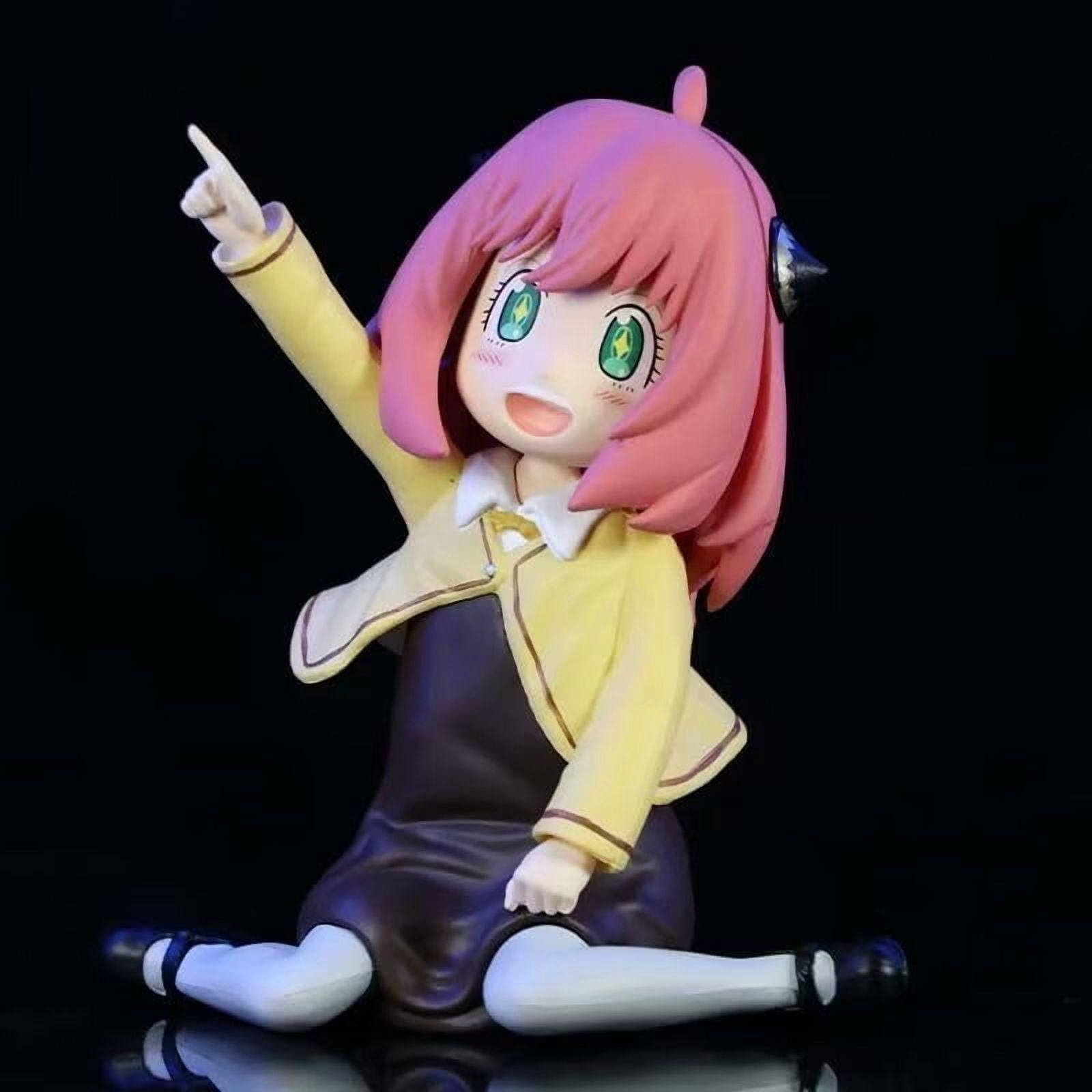 Newly Anya Figure Kneeling Replacement Face Anya Forger Anime Figures 12cm/4.7inch PVC Characters Collectible Souvenirs Gifts