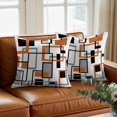 thumbnail image 3 of Retro Middle Throw Pillow Cover Ages Abstract Geometric Orange Black Square Cotton Linen Cushion Cover Throw Pillow Case with Invisible Zipper for Couch Sofa Bed Chair Car 16x16 Inch, 3 of 14