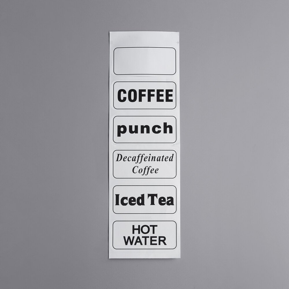 2PC Choice Beverage Dispenser Labels