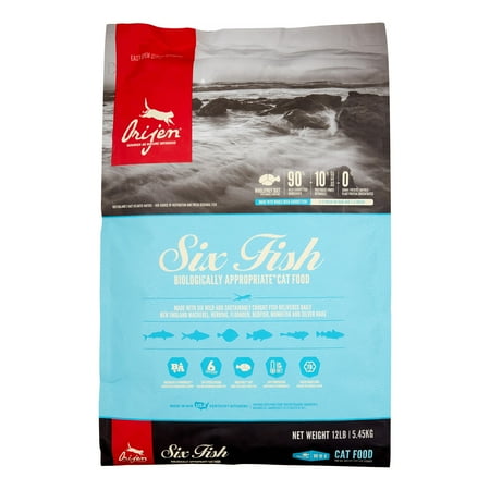 UPC: 0064992203139 | Orijen Six Fish Biologically Appropriate Fresh Fish & Sea Vegetables Dry Cat Food  12 lb