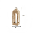 thumbnail image 3 of NANIL 14" Modern Rattan Lantern, Hand-Woven Cathedral Arch Candle Holder, Natural Wicker Hurricane for Pillar Candles, Rustic Boho Decor for Tabletop Mantel Shelf Indoor Outdoor, 3 of 6
