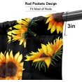 thumbnail image 5 of Sunflowers Window Curtains Set with Valance 26 Inch Length 3pcs Black Curtains Sets Short for Bathroom Kitchen and Bedroom Living Room Windows, 5 of 6