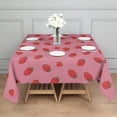 thumbnail image 3 of Red Strawberry Plants Fruit Pink Pattern Square Tablecloth,Waterproof Square Table Cover,Wipeable Spillproof Washable Table Cover for Home Kitchen Party Decor 52"x52"(132x132cm), 3 of 6