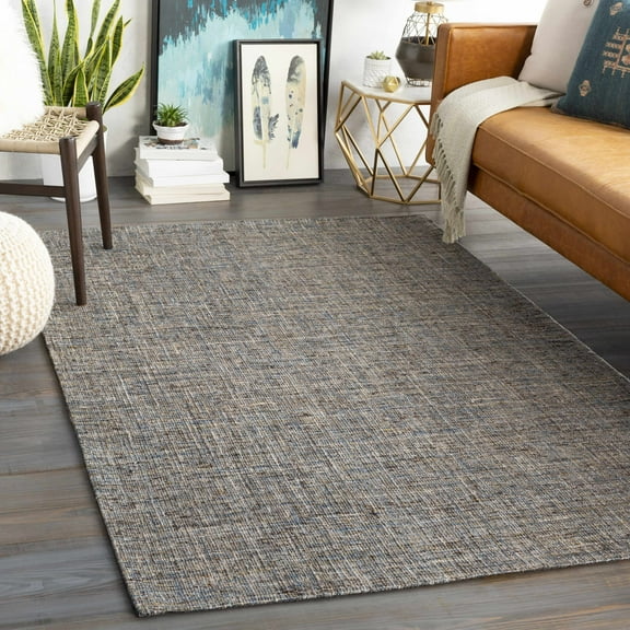 Hauteloom Wilbar Wool Living Room, Bedroom Area Rug - Contemporary - Blue, Gray, Mustard - 10' x 14'