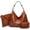 Brown, variant on Womens PU Leather Purse Ladies Large Work Tote Bag Designer oversize Capacity Travel Bucket Handbag