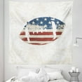 thumbnail image 1 of Vintage Tapestry, Grunge American Flag Themed Stitched Rugby Ball Vintage Design Football Theme, Fabric Wall Hanging Decor for Bedroom Living Room Dorm, 5 Sizes, Cream Blue Red, by Ambesonne, 1 of 1