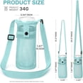 thumbnail image 4 of Bolsa para botella de agua con correa, portabotellas de malla, bandolera bandolera ajustable con bolsillo, portabotellas ligero para caminar, hacer deporte y senderismo, color azul claro., 4 of 6