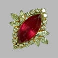 thumbnail image 2 of 3Ct Marquise Cut Lab Created Red Ruby Halo Wedding Ring 14K Yellow Gold Finish, 2 of 4