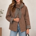 thumbnail image 6 of Tqcoqu Hooded Jacket for Women, Plaid Lining Long Sleeve Zip Button Front Coat with Detachable Hood and Pockets,Women's,Size S-XXL, 6 of 8