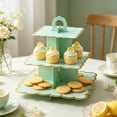 thumbnail image 5 of XiYing 3 Tier Cupcake Stand Dessert Tower for Birthday Wedding Party Decor Plastic Graduated Display Stand with Scalloped Edge - 11.41 X 11.22 Inch for Cupcakes Pastries Cookies Snacks Home Kitchen, 5 of 6