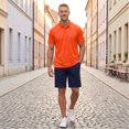 thumbnail image 4 of Men's Polo Shirt Short Sleeve Collared Button Placket Classic Fit Lightweight Casual Golf Polo Shirt, 4 of 7