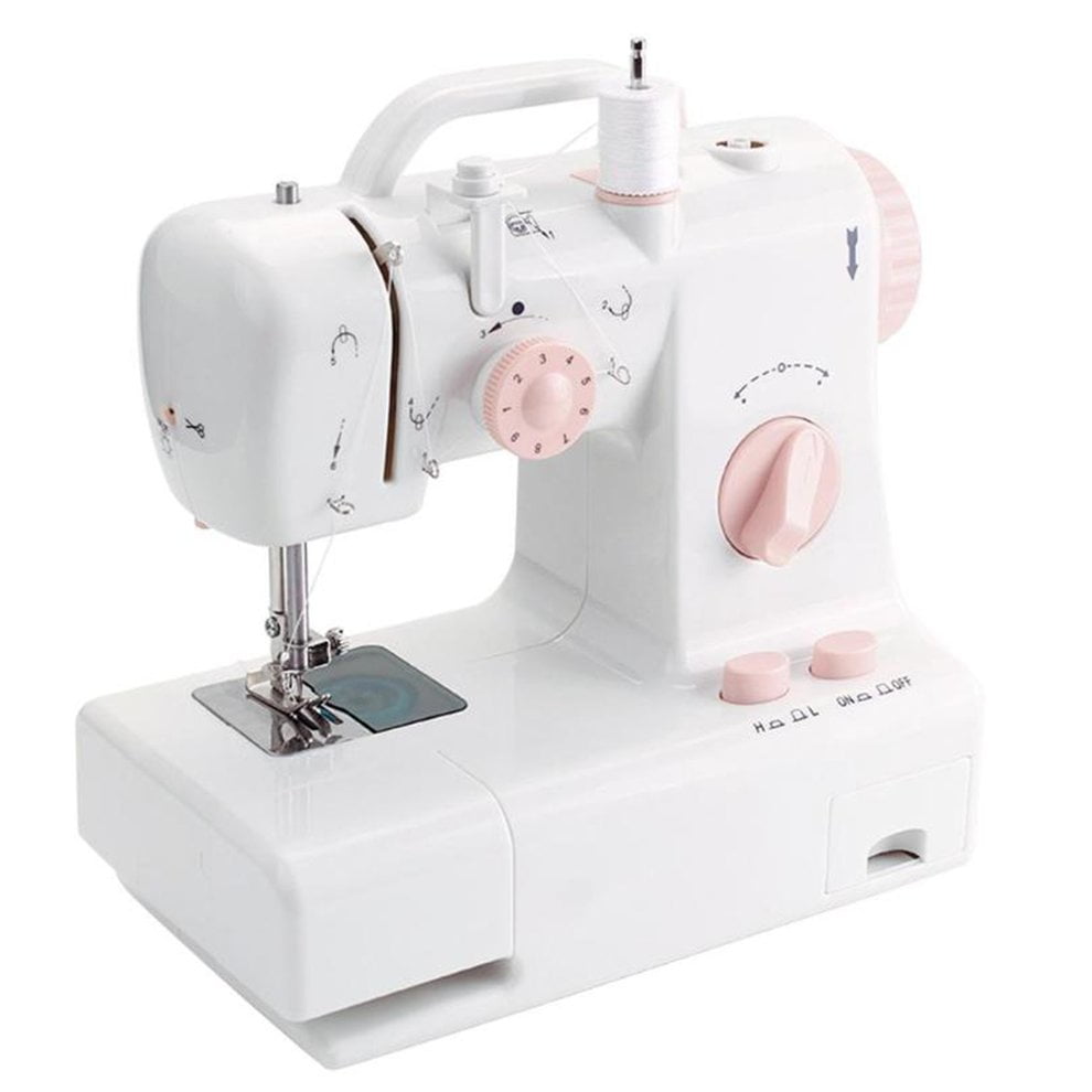 Mini Sewing Machine BuiltIn Light Mending Machine Double Thread