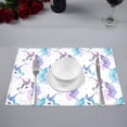 thumbnail image 2 of MKHERT Painted Watercolor Christmas Unicorn Placemats Table Mats for Dining Room Kitchen Table Decoration 12x18 inch,Set of 6, 2 of 4