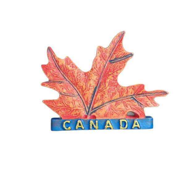 Imán para nevera con forma de hoja de arce de Canadá, resina 3D, recuerdo canadiense