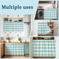 thumbnail image 6 of Aqua Striped Sink Skirt 10"W x 11"L, Dustproof Under Sink Curtain Skirt for Bathroom Kitchen, Rustic Farmhouse Stripes Adhesive Short Vanity Curtains Cover for Laundry Room Closet Shoe Rack, 6 of 8