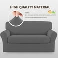 thumbnail image 4 of Easy-Going 2 Pieces Microfiber Stretch Sofa Slipcover Spandex Soft Sofa Couch Cover, Loveseat, Gray, 4 of 6