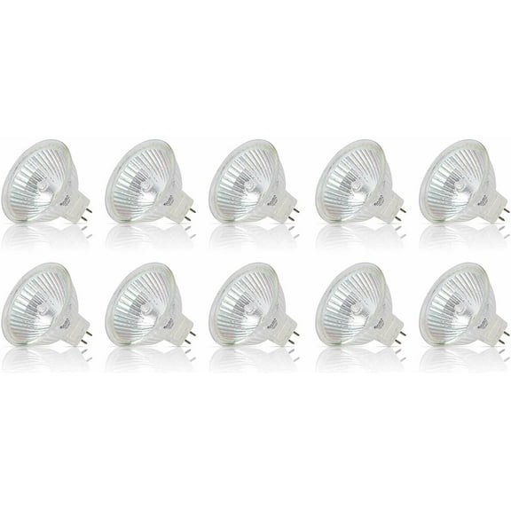 Simba Lighting Halogen MR16 12V 20W Bulbs GU5.3 2-Pin BAB Cover Glass, 10-Pack