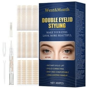 Willkey Eyelid Tape, Invisible Double Eyelid Stickers, Waterproof Eyelid Lifter Strips with Fork Rods & Tweezers for Hooded, Droopy, Uneven, Mono-eyelids