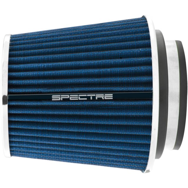 Spectre Industries Air Filter 8136 HPR; Blue; Pre-Oiled Cotton Fiber; P4 Cone With Multi-Fit Base; Single Centered Flange; Chrome Top