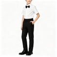 thumbnail image 2 of Odeerbi Niños 3 Piezas Caballero Traje Formal Preppy Traje de Manga Corta Camisa de Vestido y Pantalones de Traje Con Corbata Colegial Conjunto de Uniforme, 2 of 6
