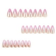 thumbnail image 3 of Pearl 3D Stripe Press on Nails Long Almond Fake Nails Glossy White Glue on Nails Full Cover Acrylic Stick on Nails for Women DIY Charm Manicure White Almond Gradient Chrome, 3 of 4