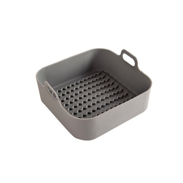 Olla de silicona multifuncional, gruesa, cuadrada, bandeja para hornear con calefacción, herramienta para restaurante, almohadilla para freidora Herramientas y accesorios para hornear Gris/L