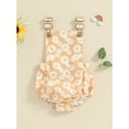 thumbnail image 2 of Suealasg Baby Girls Rompers Infant Girls Denim Jumpsuits Newborn Daisy Print Sleeveless Adjustable Straps Bodysuits Summer Outfits, 2 of 8